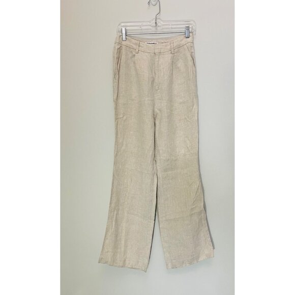 Reformation Beige Linen Wide-Leg Pants Size 6 - Picture 1 of 6